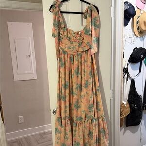 Floral Peach Maxi Dress